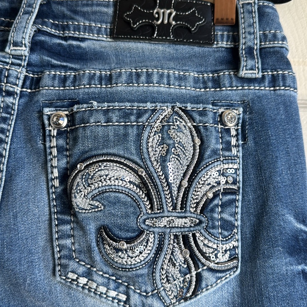 Miss Me Georgie Fleur Blue Boot Cut Jeans. New. - Picture 5 of 7